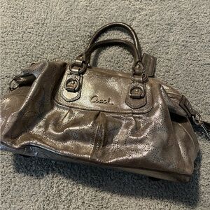 Coach Ashley Metallic Silver Women's Bag
